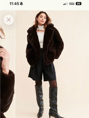 Blank NYC Dark Brown Teddy Faux Fur Jacket